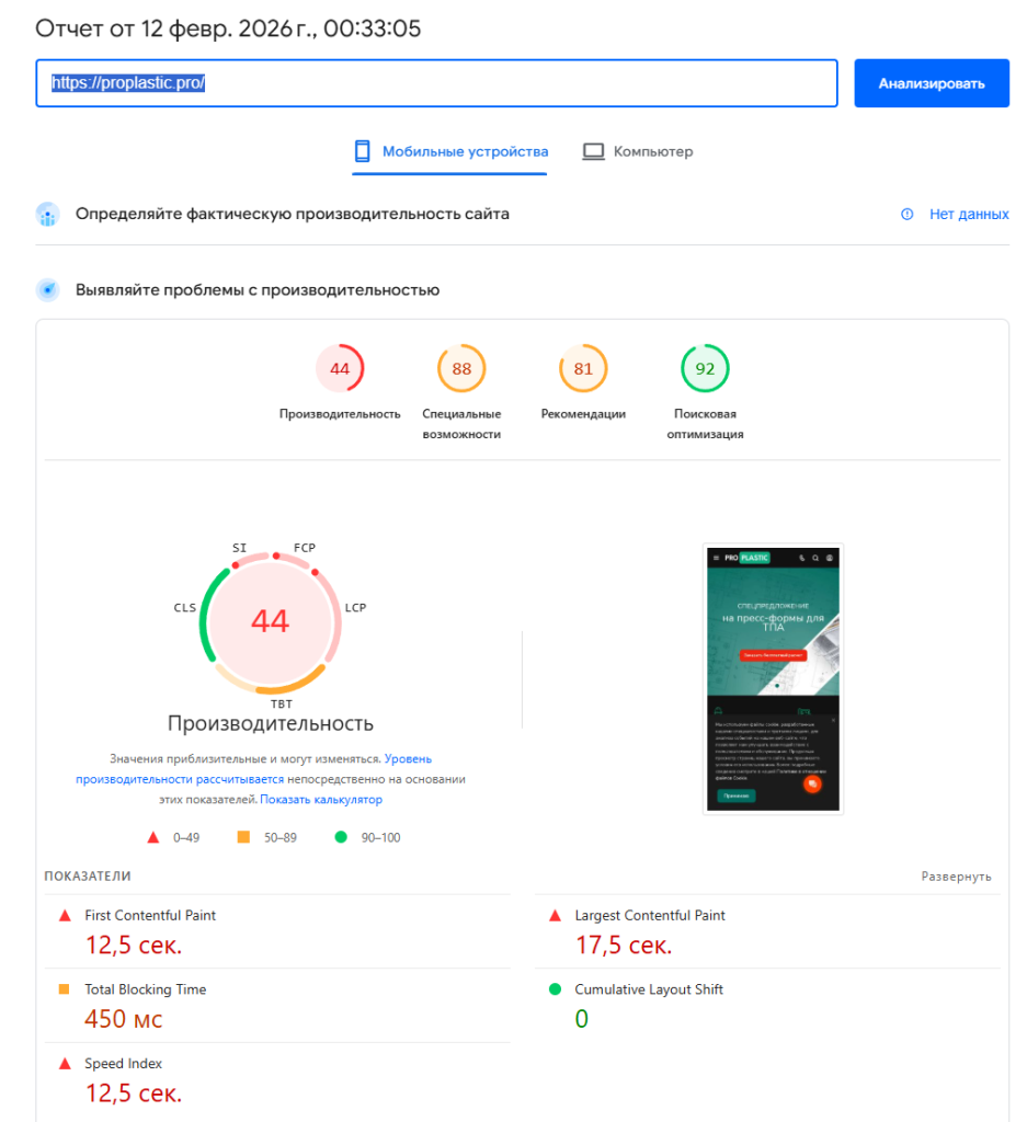 Оптимизация сайтов (PageSpeed) на базе 1С Битрикс