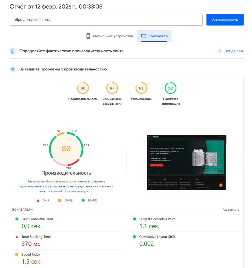 Оптимизация сайтов (PageSpeed) на базе 1С Битрикс